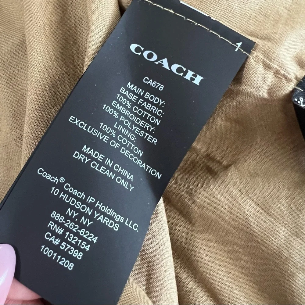 Coach Midi Dress Women’s 4 Eyelet Wrap Milkmaid Cottage Pockets Olive FF